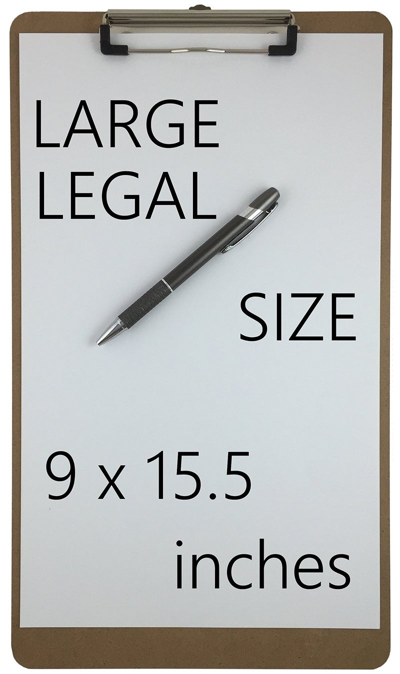 Trade Quest Legal Size Clipboard 9'' x 15.5'' Low Profile Clip Hardboard Single (Pack of 6) - Image 2
